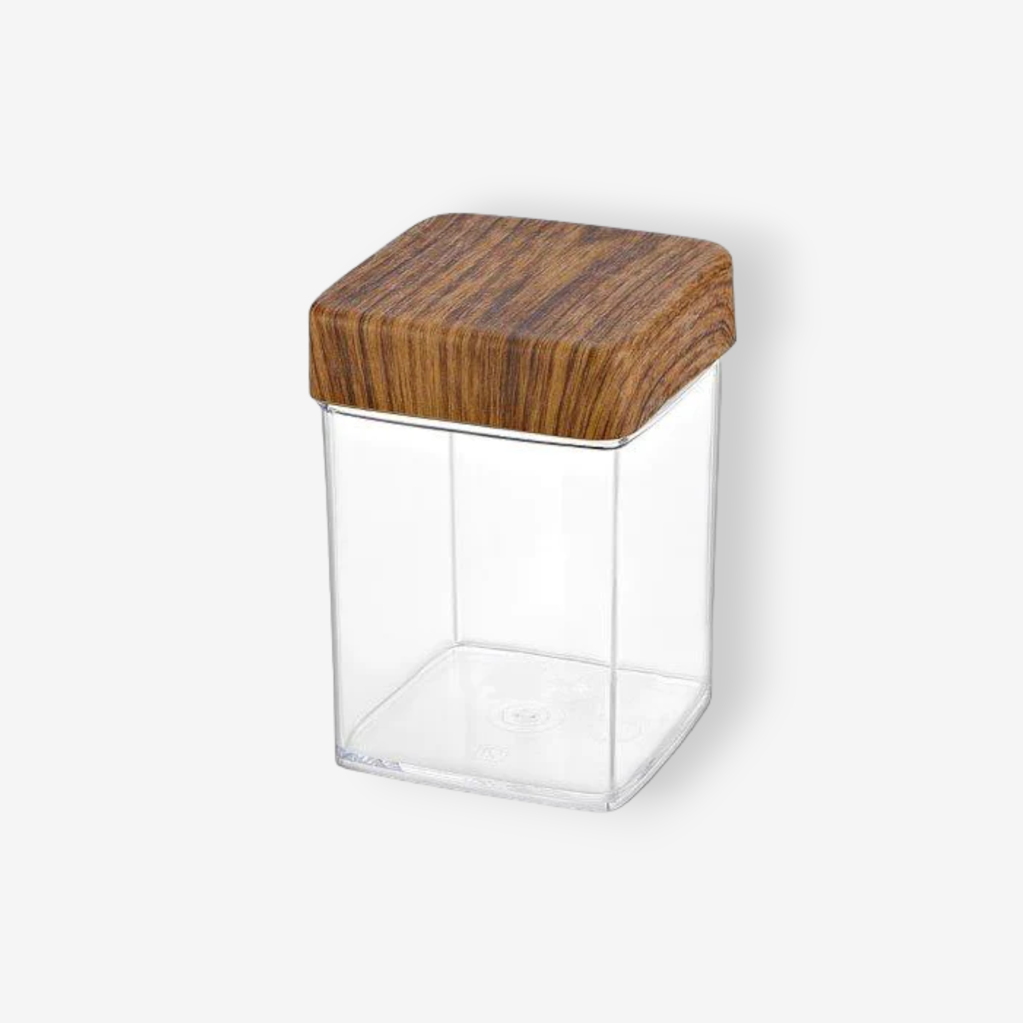 SQUARE JAR with Wooden Finished Lid 1.9 Lt - lunazchef.shop