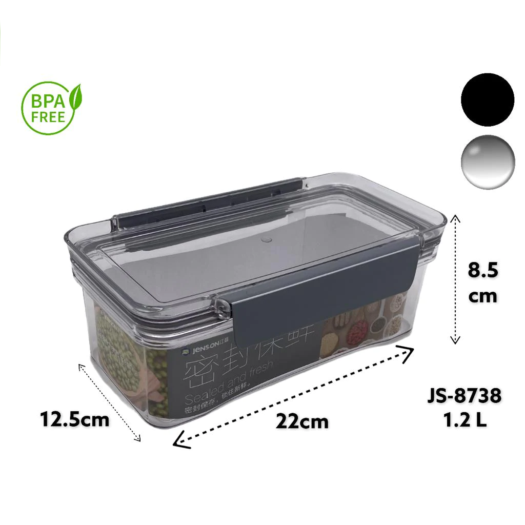 Acrylic Airtight Rectangular Food Storage Box 1.2 l - lunazchef.shop