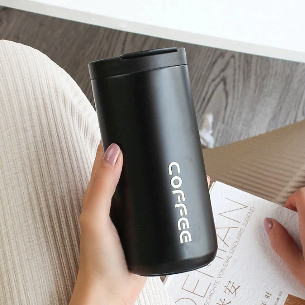 Black Stainless Steel Travel Mug 400ml - lunazchef.shop