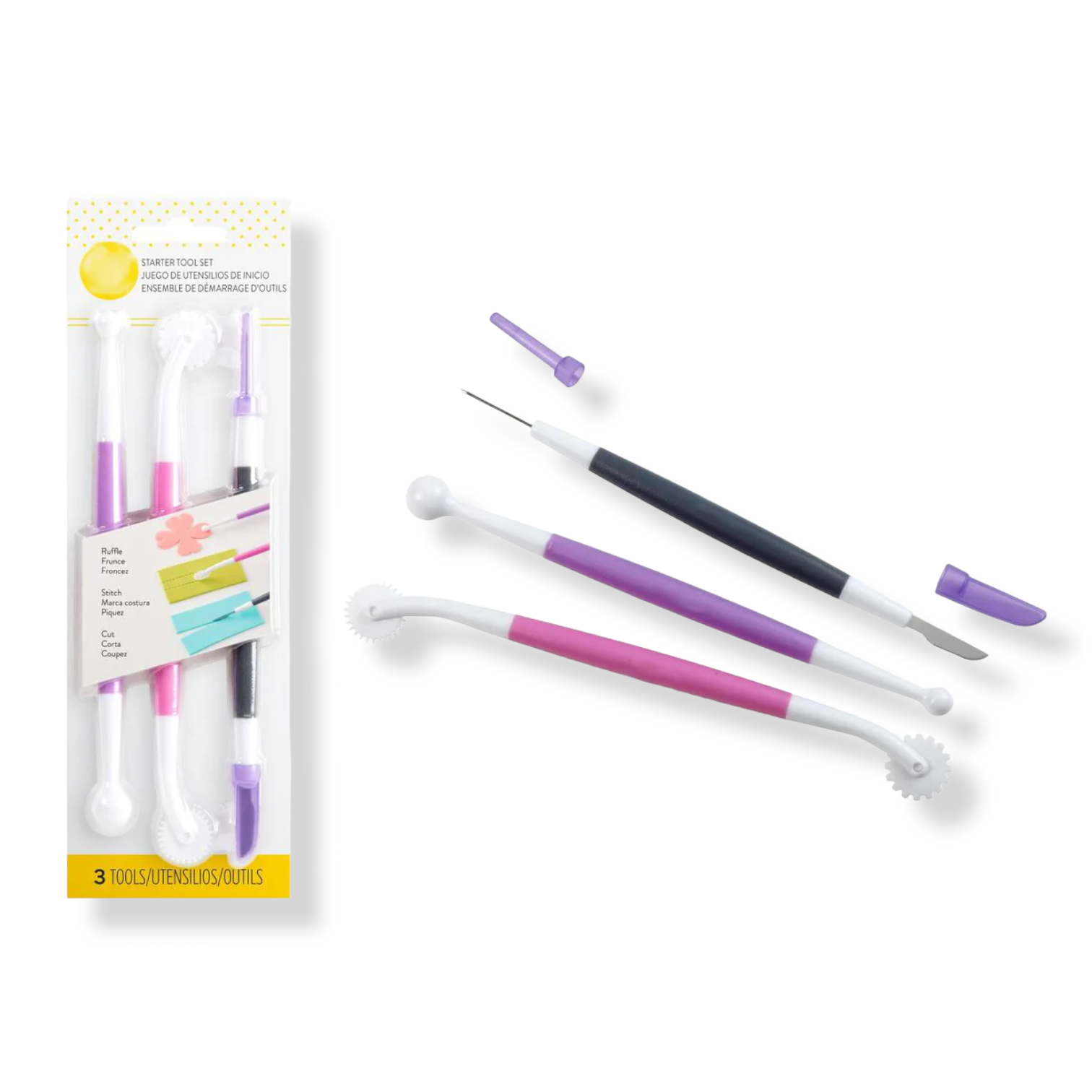 Set of 3 tools for fondant decoration - lunazchef.shop