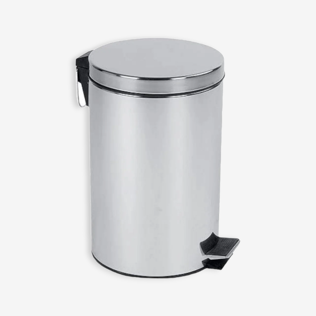 Stainless Steel Dustbin with pedal 8 lt - lunazchef.shop