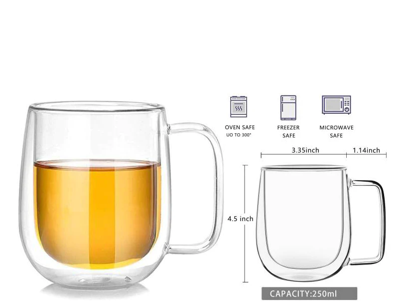 Double Wall Glass Mug - lunazchef.shop