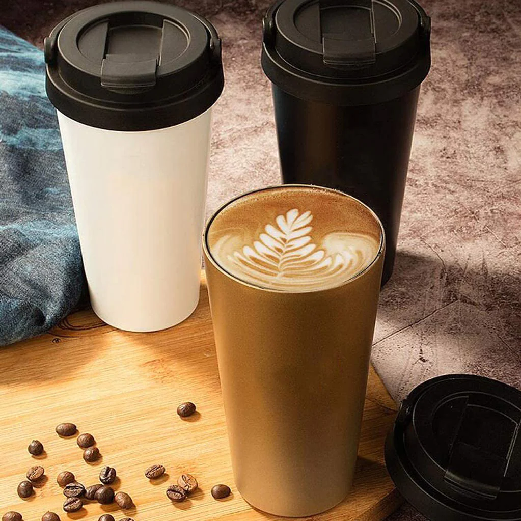 Stainless Steel Travel Mug with Cover Handle - lunazchef.shop