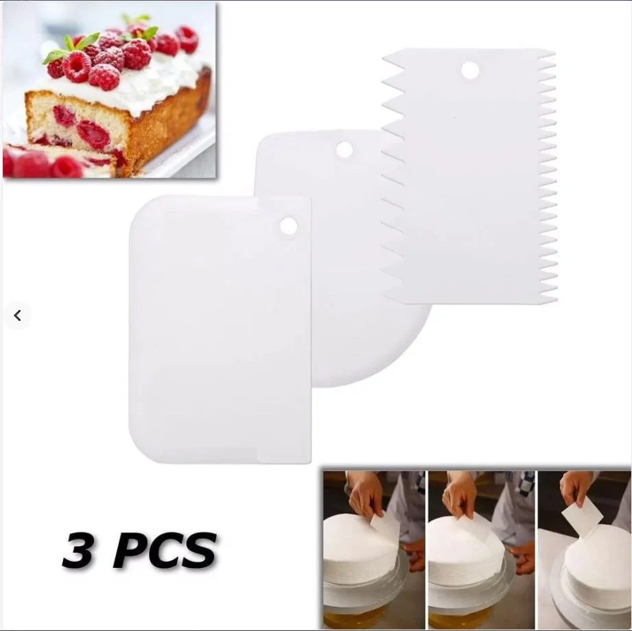 3 Pieces Plastic Dough Cutter and Icing Scraper - lunazchef.shop