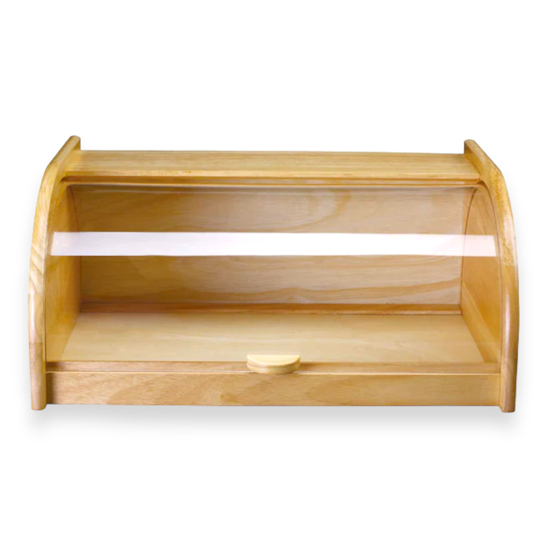 Wooden Bread Box with Acrylic Cover - lunazchef.shop