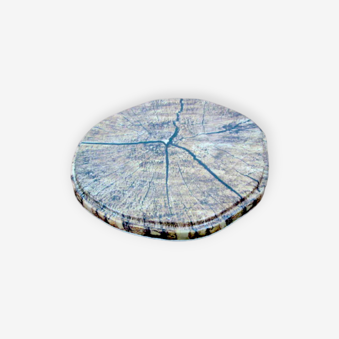 Round Melamine presentation Plate Wooden trunk - lunazchef.shop