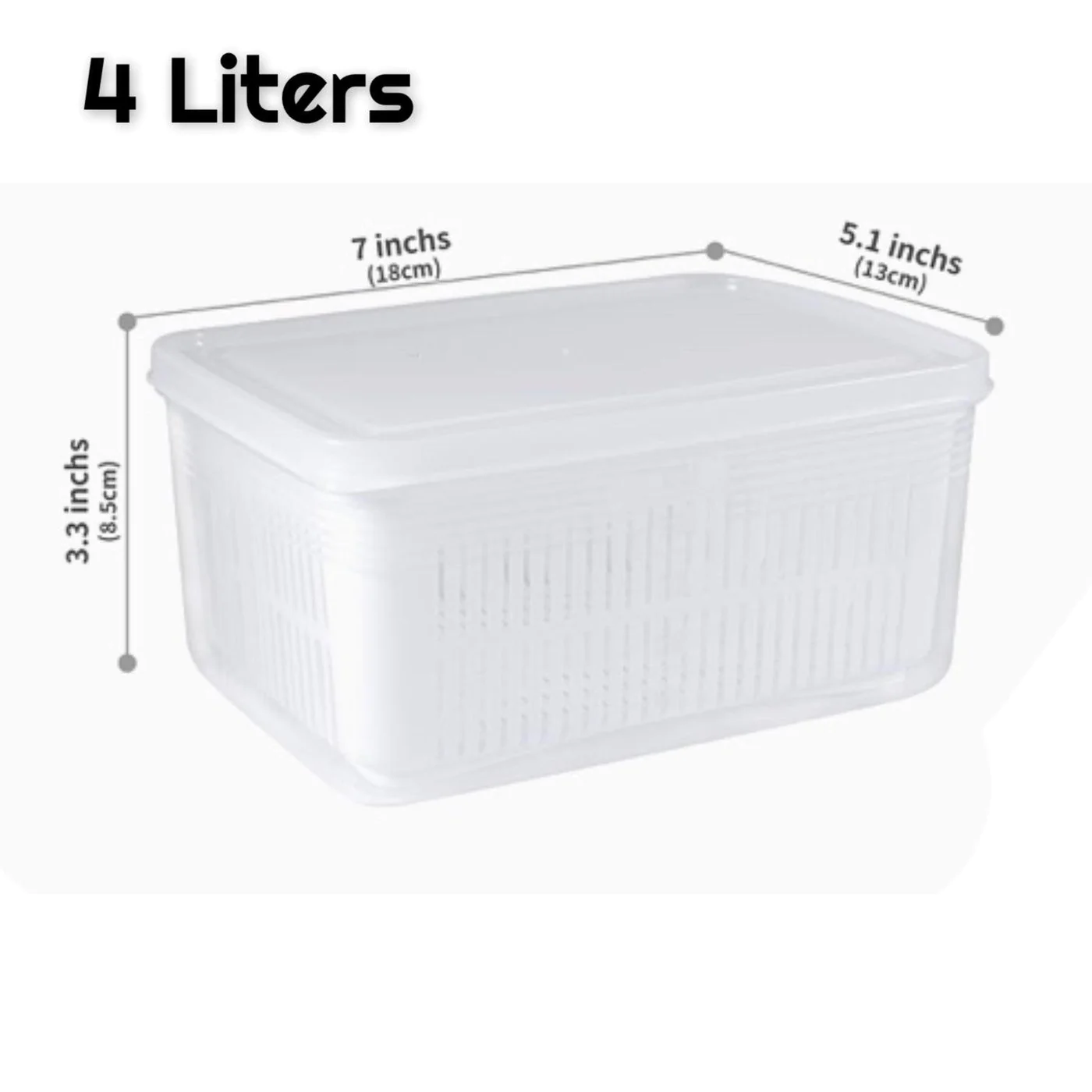 Food Storage Container with Strainer 4L - lunazchef.shop