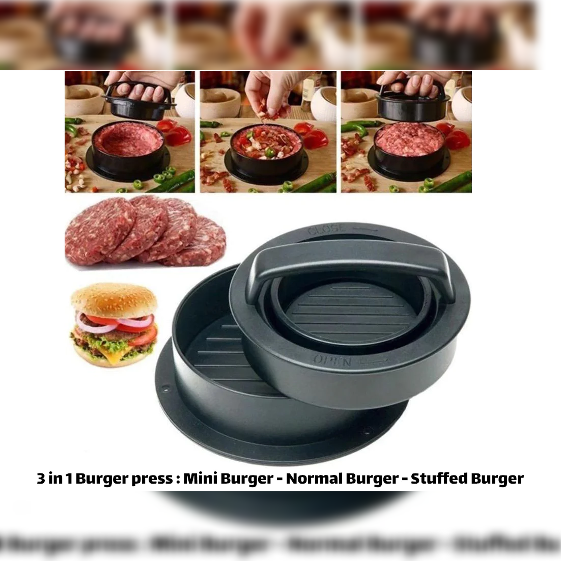 Plastic Stuffed Hamburger Maker - lunazchef.shop