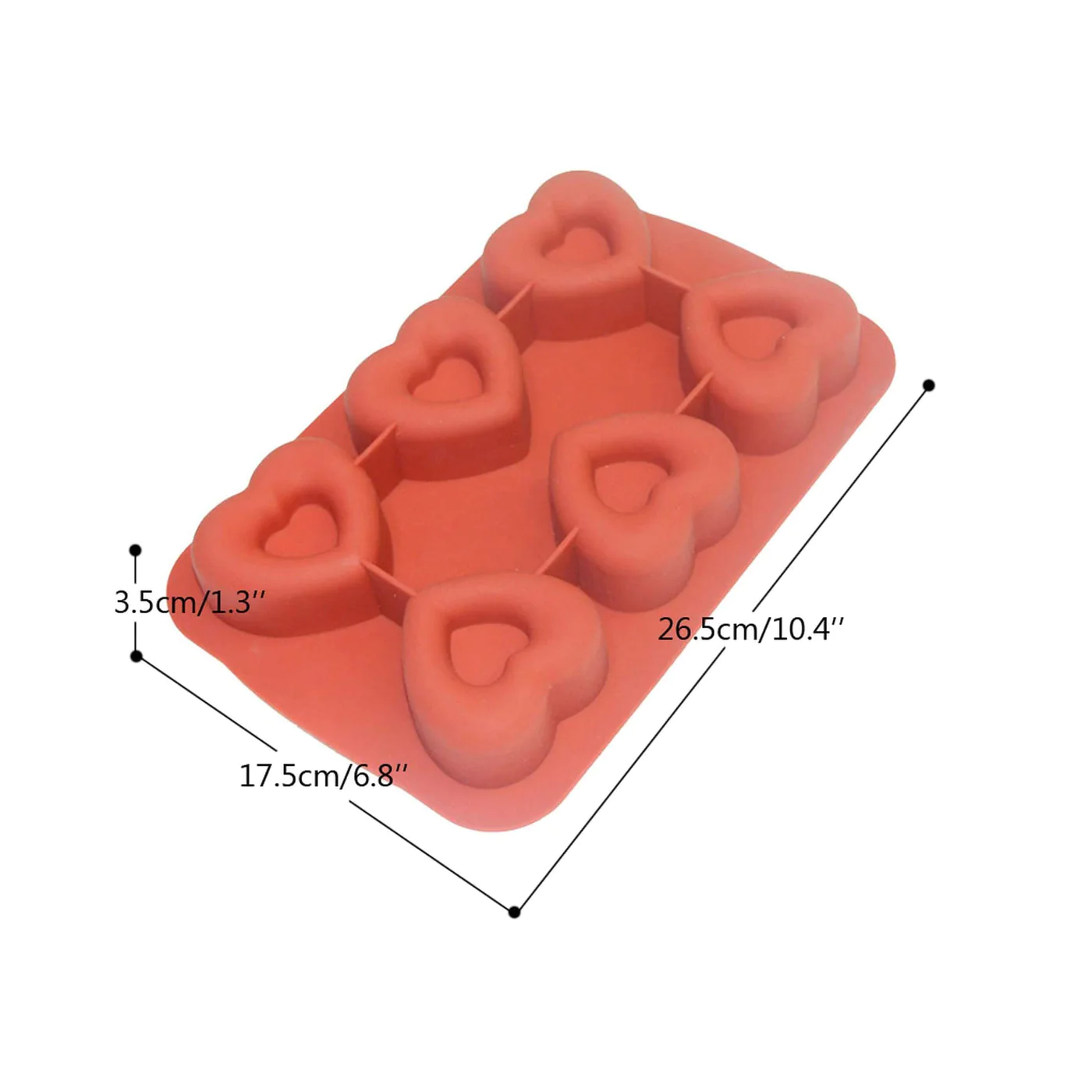 Silicone Heart Shape 6 Cavities - lunazchef.shop