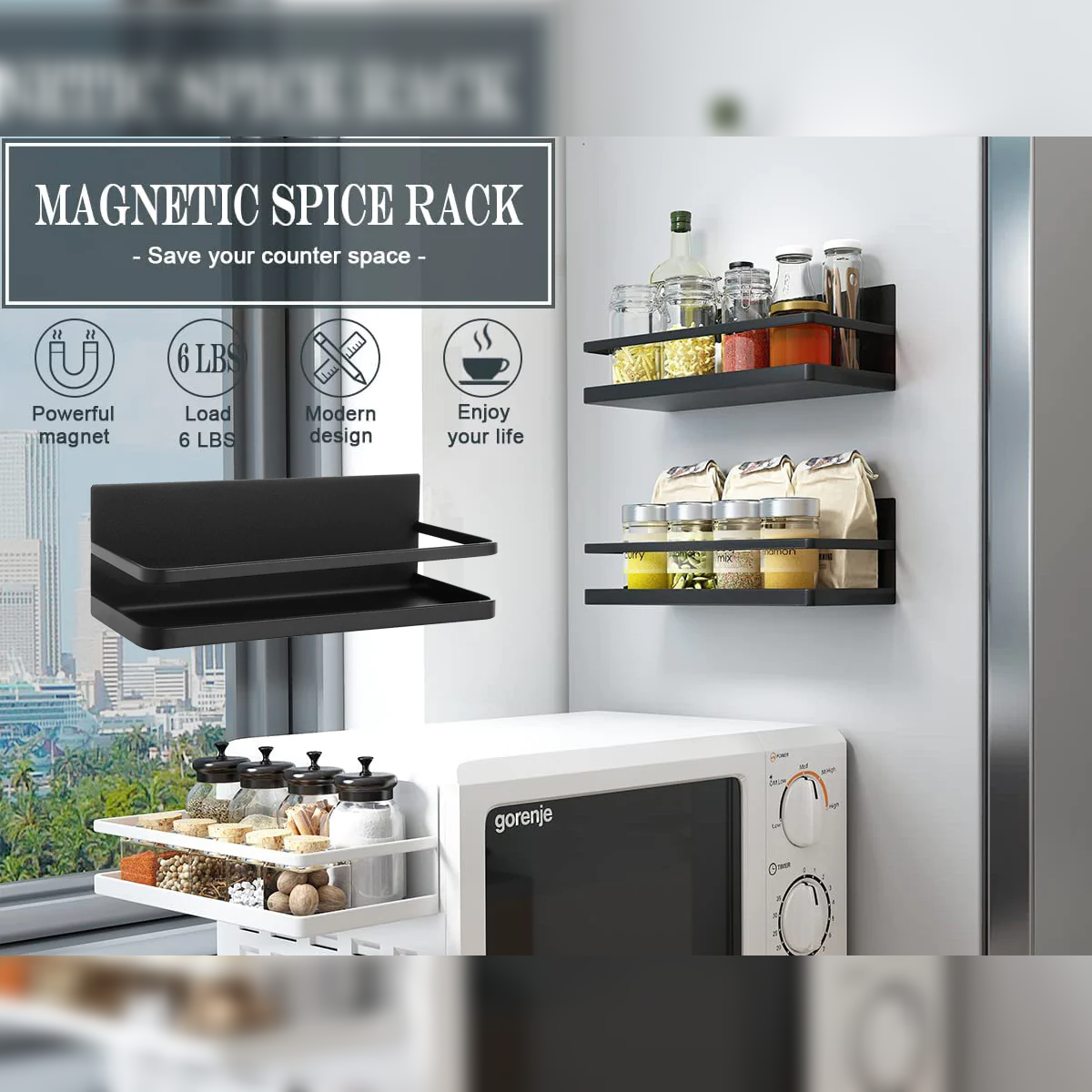 Strong Magnetic Spice Rack 25 cm - lunazchef.shop