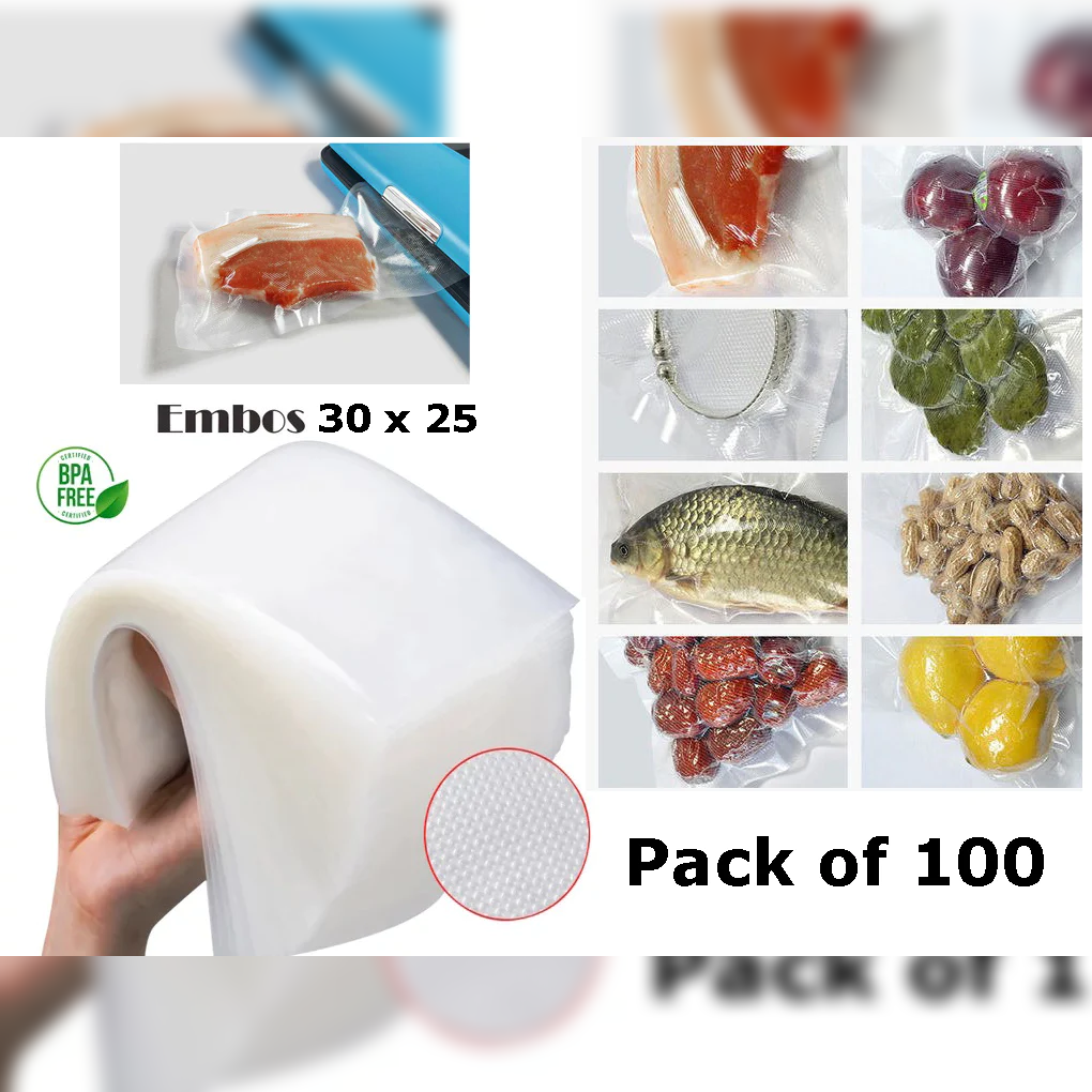 100 Vacuum Bags 30 x 25 cm for Sealing Machine - lunazchef.shop