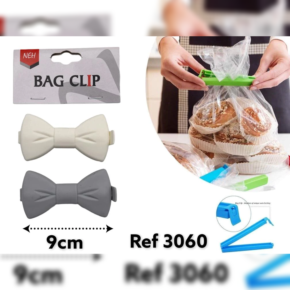 Plastic Bag Clip Bowtie Shape X2 - lunazchef.shop