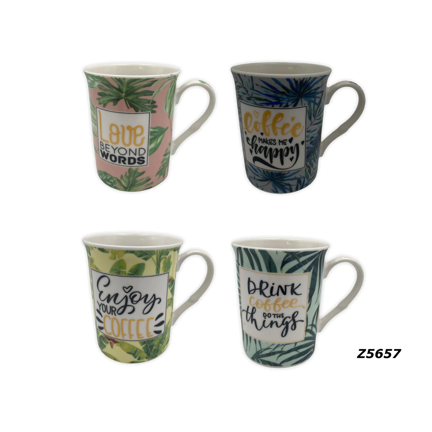 Porcelain Mug Leaf Design - lunazchef.shop