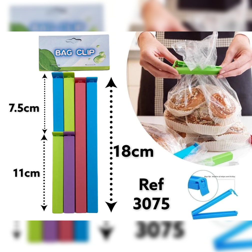 Large Colored Plastic Bag Clip X6 - lunazchef.shop