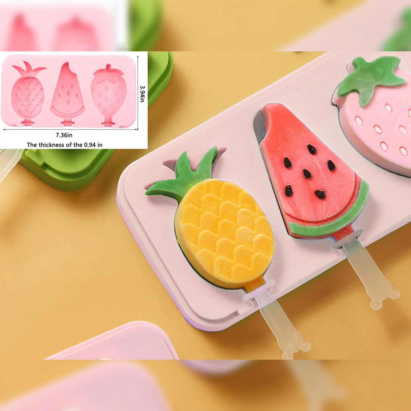 Silicone popsicle molds with cover and Plastic sticks - lunazchef.shop