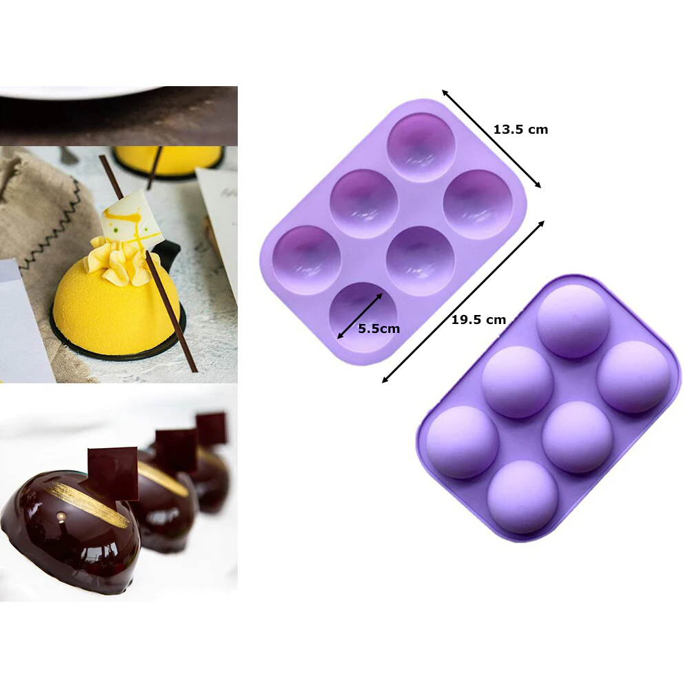 Silicone Small Sphere Mold 6 cavities - lunazchef.shop