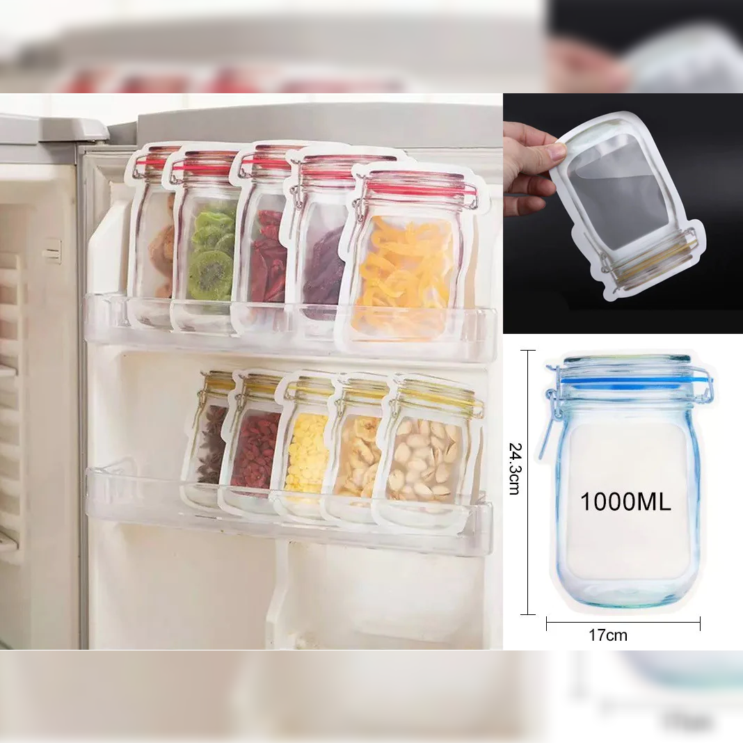 Reusable Lock and Seal Bag Airtight Jar X12 - lunazchef.shop