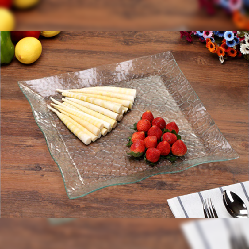 Glass Squared Shallow dish - lunazchef.shop