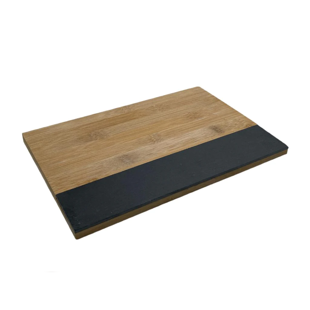 Wooden Serving Board with Natural Slate - lunazchef.shop