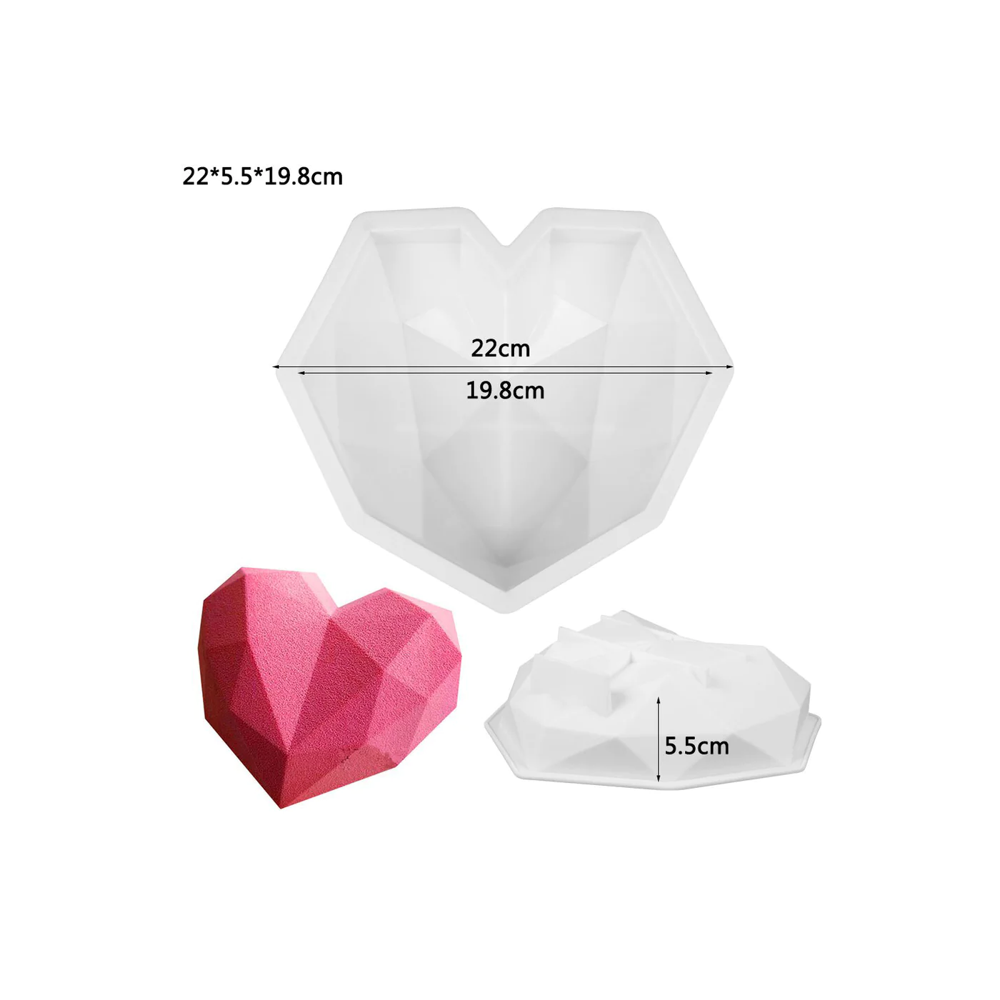 Silicon 3D Heart Mold - lunazchef.shop