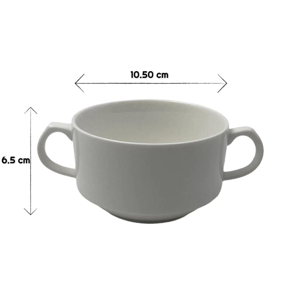 Porcelain bowl with handles full portion - lunazchef.shop