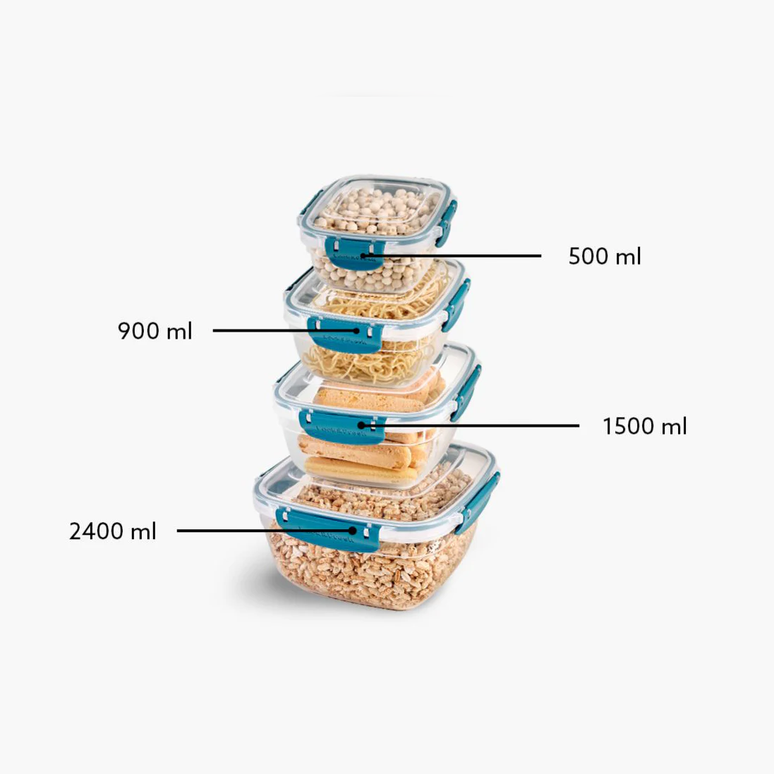 Master Silicon Seal SQ Food Container Set of 4 - lunazchef.shop