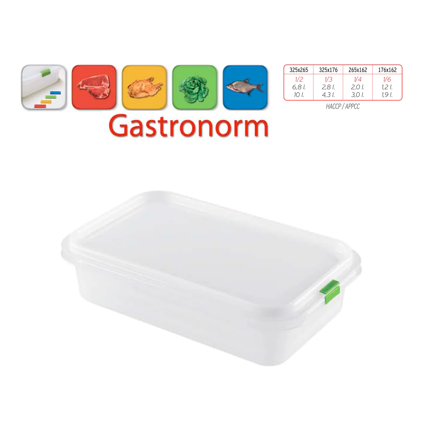 Low Gastronorm Plastic Storage Container - 2 lt - lunazchef.shop