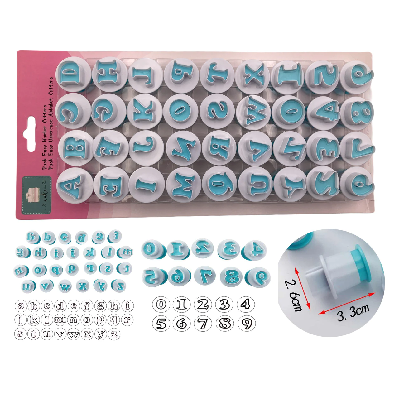 Set of Plastic Cutters Letter and Numbers 36 pcs - lunazchef.shop