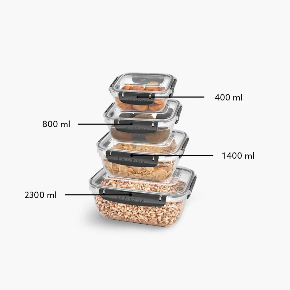 Master Silicon Seal Rectangular Food Container Set of 4 - lunazchef.shop