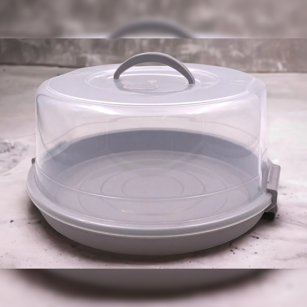 Maxi Round Cake Container with High Cover & Handle - lunazchef.shop