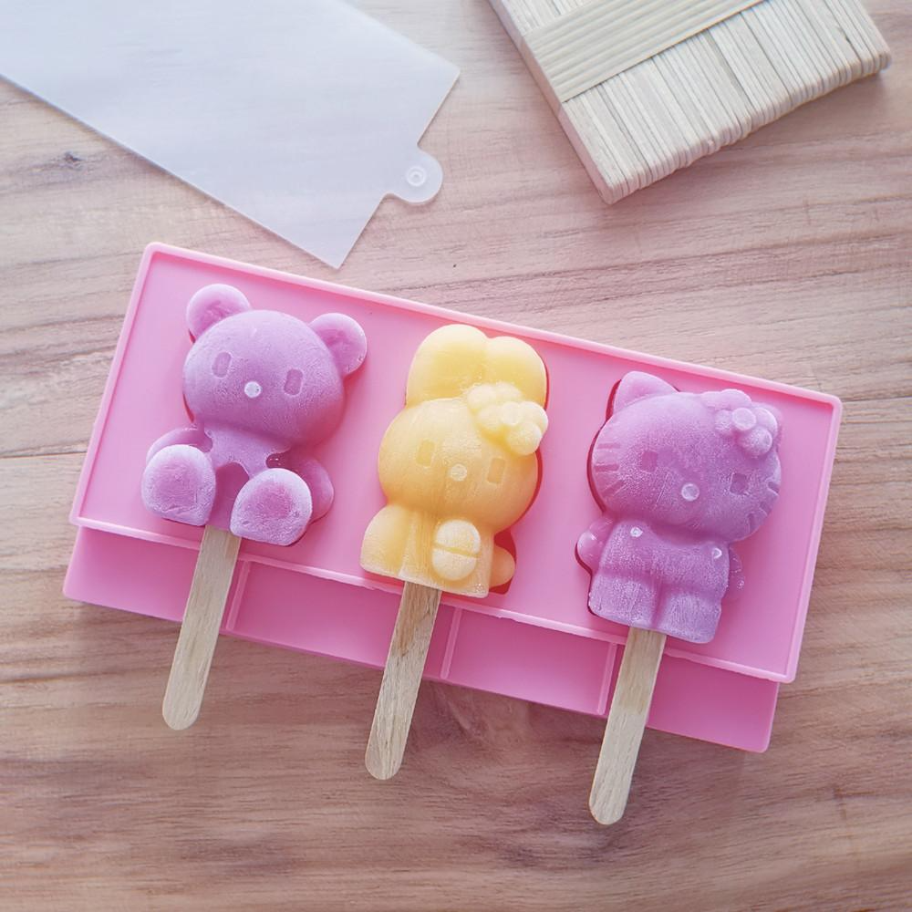 Silicone Popsicle Molds with Cover and Wooden Sticks - lunazchef.shop